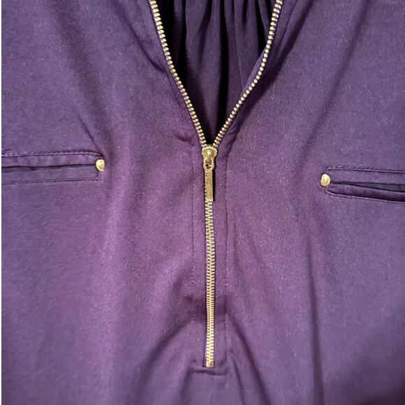 MPH Collections Plum Gold Zip Front Blouse 3X - Picture 6 of 6